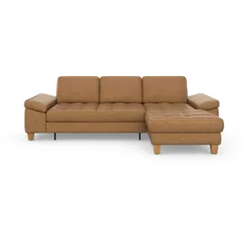 sit&more Ecksofa SIT & MORE "Westham L-Form", braun (cognac), B:275cm H:88cm T:172cm, 100% Polyester, Sofas, Ecksofa, mit Recamiere, mit oder ohne Bettfunktion, Bettkasten, Füße Eiche