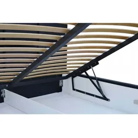 99rooms Jacob Polsterbett 140x200 cm Strukturstoff INARI Dunkelblau mit Bettkasten