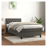 vidaXL Boxspringbett 90 x 200 cm Dunkelgrau