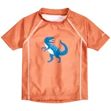 Playshoes Unisex Kinder Badeshirt Rash-Guard-Shirt, Ocker Dino, 86-92