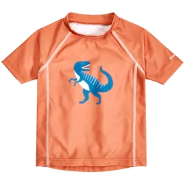 Playshoes Unisex Kinder Badeshirt Rash-Guard-Shirt, Ocker Dino, 86-92