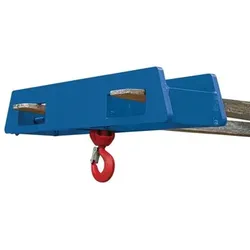 Lasthaken Stapler-Aufsatz über zwei Gabelzinken, 2500 kg, enzianblau