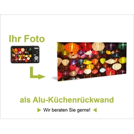 ARTland Küchenrückwand ARTLAND "Limone mit Spritzwasser", grün, B:70cm H:50cm, Aluminium, Spritzschutzwände, Alu Spritzschutz mit Klebeband, einfache Montage