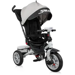 Lorelli Tricycle Speedy, Luftreifen, drehbarer Sitz, Musik, Licht, Schubstange grau/schwarz