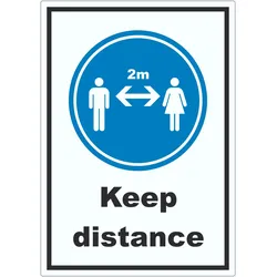 HB-Druck Keep distance Symbol und Text Aufkleber A7 (74x105mm)