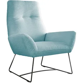 KAWOLA Sessel BISA Cord 82 x 102 x 70 cm Hellblau