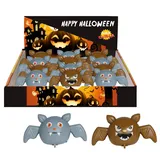 FIESTAS GUIRCA | Fledermäuse mit Rädern (7 cm) - Spielzeug für Halloween und Dekoration von Halloween-Partys - Stressball mit Schreckeffekt - Grau und Braun