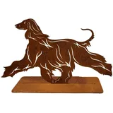 Terma Stahldesign Rost Hund Afghanischer Windhund lebensgroß Metall Gartenfigur Handmade Germany wetterfest Gartendeko Tierfigur Grabdeko Geschenk