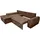 luma-home Vintage Ecksofa Schlafsofa Eckcouch L-Sofa mit Ottomane links, einzeln stellbar,L-Form, 266x186 cm, Wohnzimmer, Sofas / 18014 - 2 Jahre Gewährleistung - mind. 14 Tage Rückgaberecht - Braun