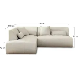 best mobilier Lisa Design Onyx Ecksofa links, aus Stoff - Beige