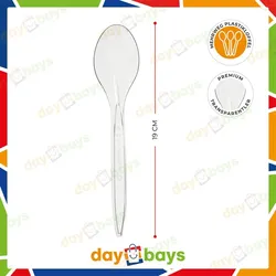 DayBays 200 Stk. Plastiklöffel Mehrweg 18 cm Plastik Transparent Spülmaschinenbeständig