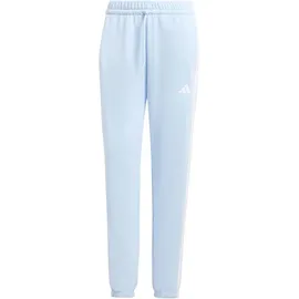 adidas Essentials 3-Streifen French Terry Cuffed Jogginghose glow blue/white XXS