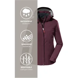 KILLTEC Damen Funktionsjacke/Outdoorjacke mit abzippbarer Kapuze KOS 133 WMN JCKT, weintraube, 46