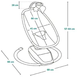 lionelo Babywippe mit Melodie OLIVIA Beige Natur + Fernbedienung - Beige