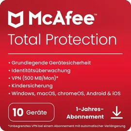 McAfee Total Protection 2017 5 Geräte  ESD DE Win Mac Android iOS
