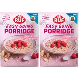 RUF Porridge Himbeer White Choc, fruchtiges, gesundes Frühstück mit gefriergetrockneten Himbeerstückchen, im praktischen Portionsbeutel, 1 x 65g Beutel (Packung mit 2)
