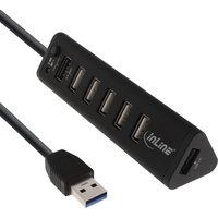 InLine USB-Hub, 1x USB-A 3.0, 6x USB-A 2.0, USB-A 3.0 [Stecker] (66763)