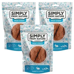 SIMPLY FROM NATURE Meat Strips Kaninchen und Karotte für Hunde 3x80 g