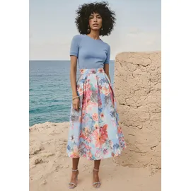 Vera Mont Miniröck mit Jacquard Floral Blau 40