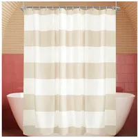 Luxuskollektion Duschvorhang 240 x 180 cm beige gestreift