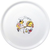 HENDI Pizzateller, Porzellan, Muster: Pizzabacken, Geschirrspüler und Mikrowellen geeignet, ⌀330mm,