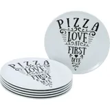 CreaTable Pizzateller Pizzateller Porzellan D: ca. 33 cm - weiß