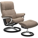 Stressless Stressless® Relaxsessel »Mayfair«, (Set, Relaxsessel mit Hocker), mit Hocker, mit Signature Base, Größe S, M & L, Gestell Schwarz, beige
