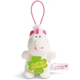 NICI Einhorn Theodor mit Spruch GLÜCKSEINHORN 8cm mit Loop,