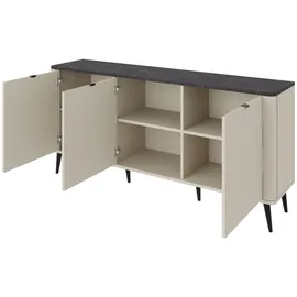 Mirjan24 Sideboard, Kaschmir, Grau, Metall, Rechteckig, 160x82x40 cm, Wohnzimmer, Kommoden & Sideboards, Sideboards