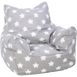 Knorrtoys® Sitzsack Grey White Stars, für Kinder; Made in Europe grau