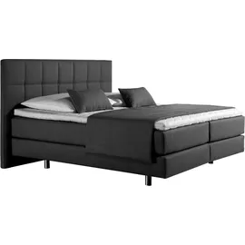 Home Affaire Boxspringbett HOME AFFAIRE "Neon", grau (anthrazit), B:118cm L:210cm, Strukturstoff-Bezug (100% Polyester), Komplettbetten, Boxspringbett, in 3 Matratzenarten, feine Steppung im Kopfteil, 2 Härtegrade