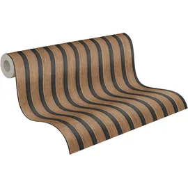 A.S. Création Vliestapete Holzpaneele 0,53 x 10 m 391098 Braun/Schwarz