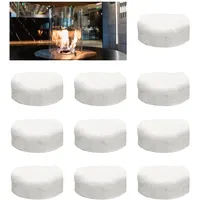 10 Stück Keramikwolle für Bioethanol - Kamin Keramikschwamm für Bio Ethanol Kaminofen - Keramische Wolle Keramik Wolle - Indoor Gel Tischkamin Ethanol Ceramic Sponge Ceramic Wool - 8,6 X 8,6 X 2,5 cm