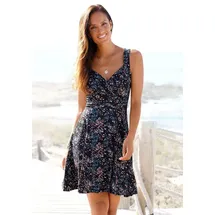 vivance by lascana Jerseykleid Druck Schwarz/Rosa 34