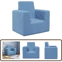 Kindersofa Blau Weich Plüsch - Vidaxl