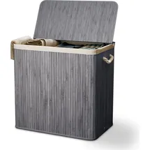 Juskys Bambus Wäschekorb Curly - Grau