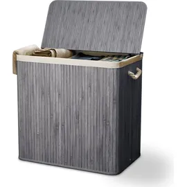 Juskys Bambus Wäschekorb Curly - Grau