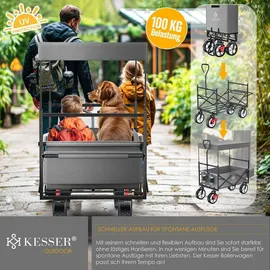 Kesser Bollerwagen faltbar mit Dach grau