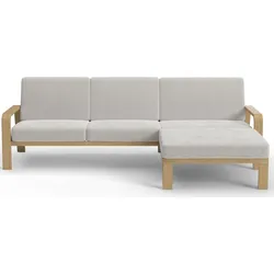 Ecksofa SIT & MORE "Kolding L-Form", beige, B:264cm H:91cm T:178cm, 100% Polyester, Sofas, Armlehnen aus Buchenholz in natur, verschiedene Bezüge und Farben