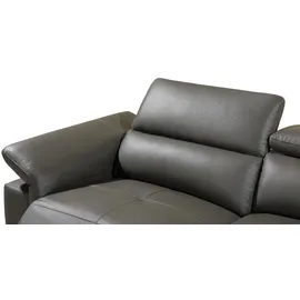 vente-unique Relaxsofa Ecksofa Leder elektrisch - Ecke Rechts - Anthrazit - PASCALINE