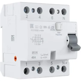 REV Ritter FI-Schutzschalter 4-polig, Höhe 68mm, 40A, 30mA, 4TE, 415VAC, weiss