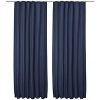 Beautissu Amelie Luna Kräuselband 140 x 245 cm blau 2 St.