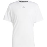 adidas Men's HIIT Workout 3-Stripes Tee T-Shirt, White, XXL