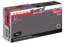 Semperguard® Xpert Black Einmalhandschuhe, Nitril, Einweghandschuhe für den Lebensmittelbereich, 1 Packung = 90 Stück, Größe XXL