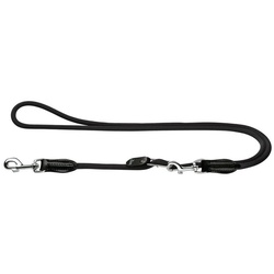 Hunter Tierbedarf Hundeleine Freestyle Vario stufenlos verstellbar, Nylon schwarz L – 1 cm x 2.6 m