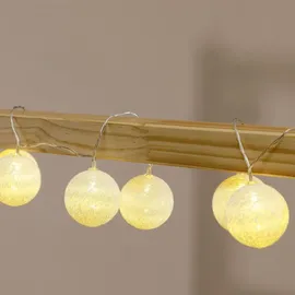 Idimex Lichterkette Amici Baumwollkugeln 3 m Weiß
