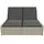 vidaXL Doppel-Sonnenliege mit Kissen 200 x 118 x 50,5/62,5/73,5/83 cm Hellgrau