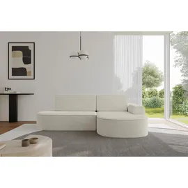 altdecor Eckcouch Cord 2-Sitzer Beige