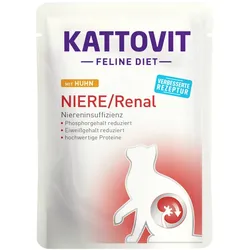 KATTOVIT Feline Diet Niere/Renal 85g Beutel Katzennassfutter Diätnahrung Huhn 24x85g