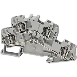 Schneider Electric NSYTRR44D Linergy Klemmleiste zur Durchleitung, 4mm2, 28A, 2 Ebenen, 1x1, Feder, grau
